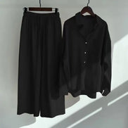 Ensemble 2 Pièces Femme en Lin — Chemise Oversize & Pantalon Large