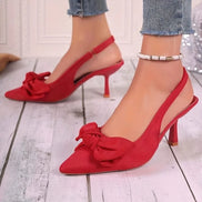 Escarpins Slingbacks Romantiques – Violet Éclatant & Nœud Satiné