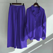 Ensemble 2 Pièces Femme en Lin — Chemise Oversize & Pantalon Large