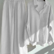 Ensemble 2 Pièces Femme en Lin — Chemise Oversize & Pantalon Large