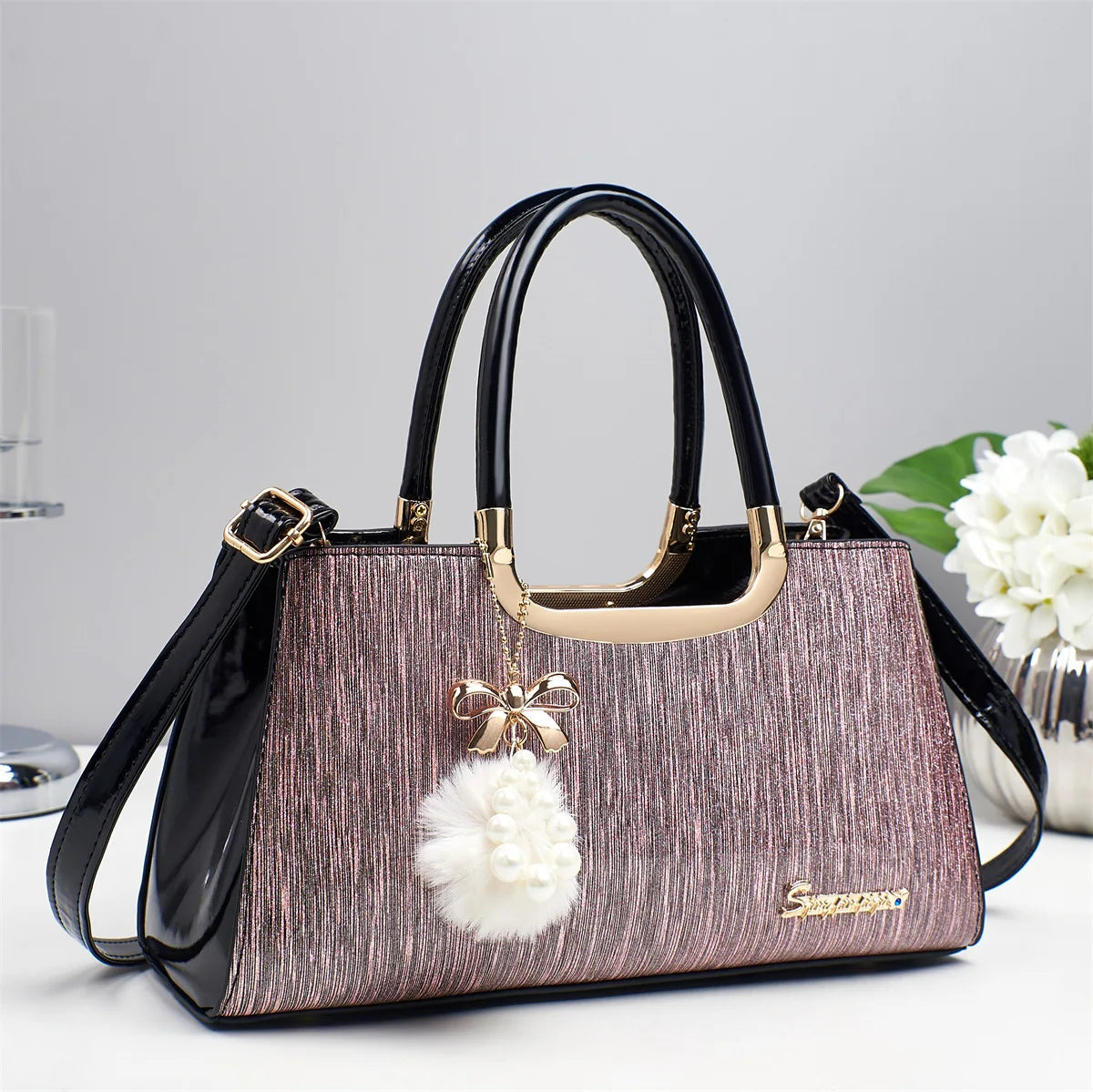 Sac à Main Femme Bimatière Pailleté — Charme & Élégance