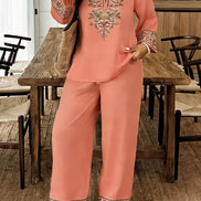 Ensemble 2 Pièces Femme en Satin — Chemise & Pantalon Large