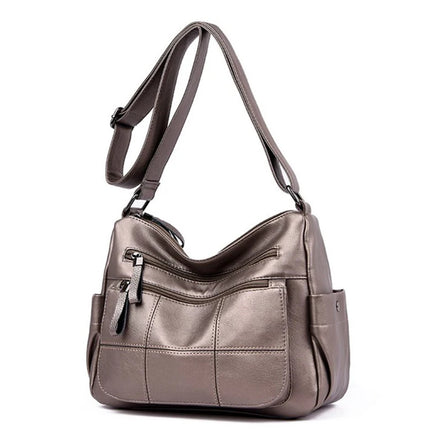 Sac Bandoulière Vintage Camel Multi-Poches