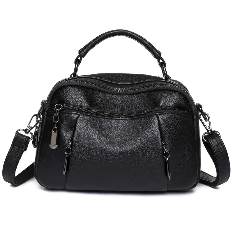 Sac à Main Femme en Cuir Grainé — Style Boston Chic