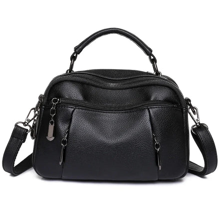Sac à Main Femme en Cuir Grainé — Style Boston Chic