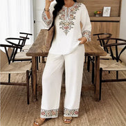Ensemble 2 Pièces Femme en Satin — Chemise & Pantalon Large
