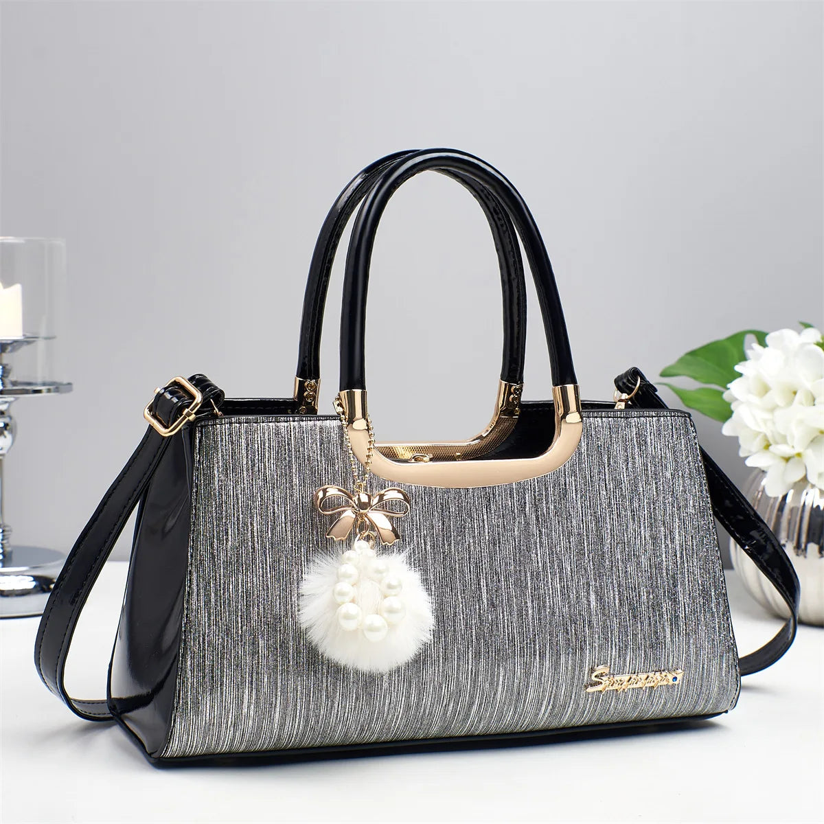 Sac à Main Femme Bimatière Pailleté — Charme & Élégance