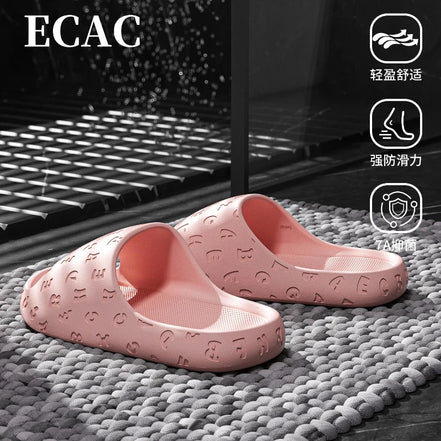 Mules Plateformes Graphiques "Alphabet" – Rose Pastel & Confort Absolu