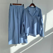 Ensemble 2 Pièces Femme en Lin — Chemise Oversize & Pantalon Large