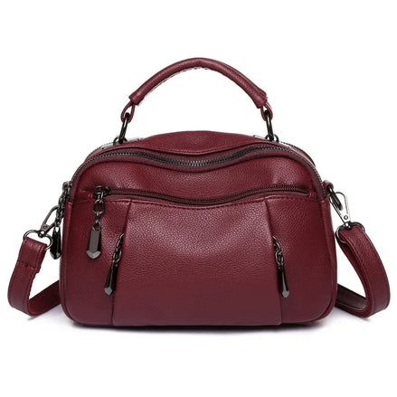 Sac à Main Femme en Cuir Grainé — Style Boston Chic