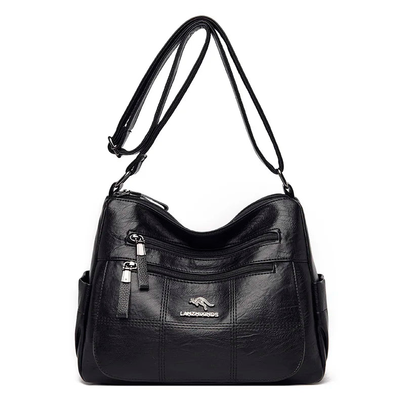 Sac Bandoulière Vintage Camel Multi-Poches