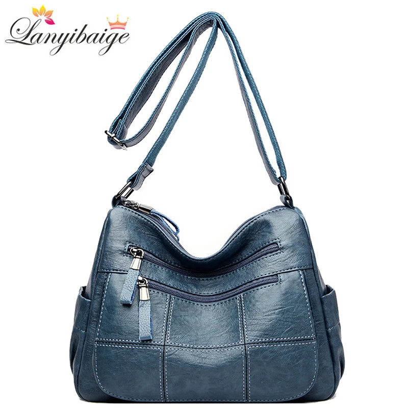Sac Bandoulière Vintage Camel Multi-Poches