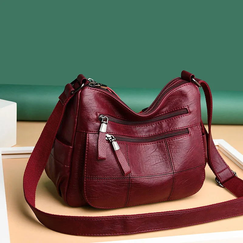 Sac Bandoulière Vintage Camel Multi-Poches