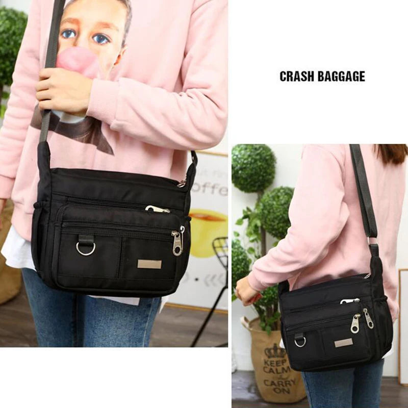Sac Bandoulière Femme Multi-Poches — Nylon Imperméable