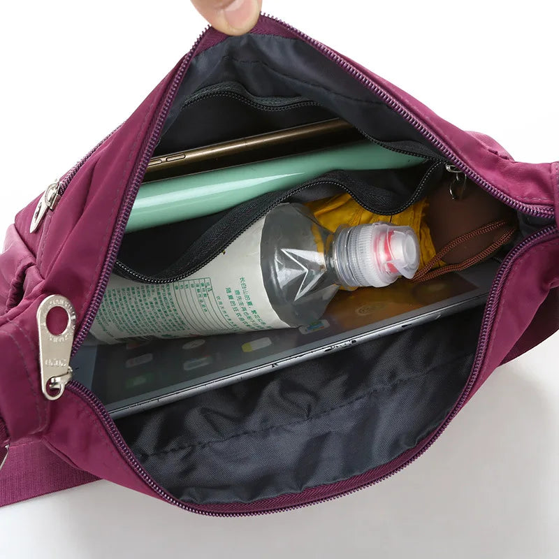 Sac Bandoulière Femme Multi-Poches — Nylon Imperméable