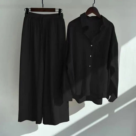 Ensemble 2 Pièces Femme en Lin — Chemise Oversize & Pantalon Large
