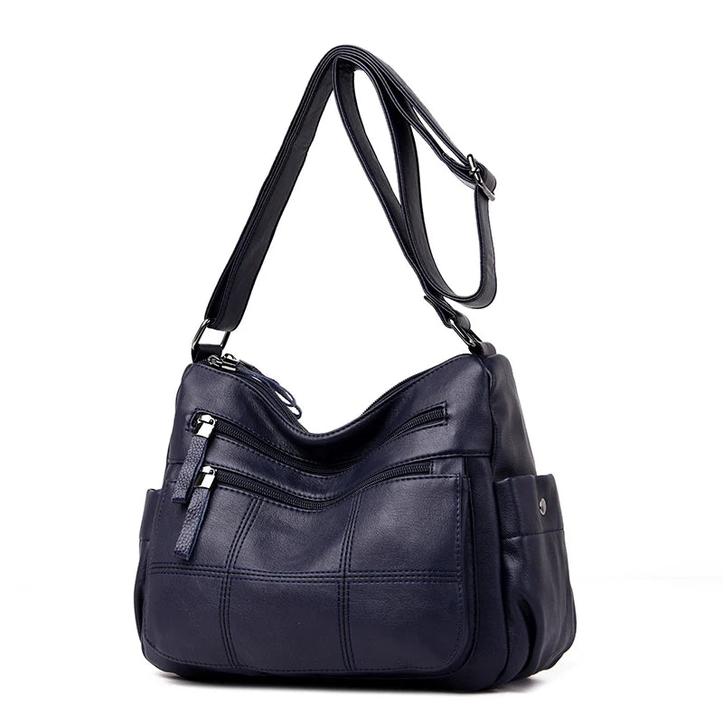 Sac Bandoulière Vintage Camel Multi-Poches