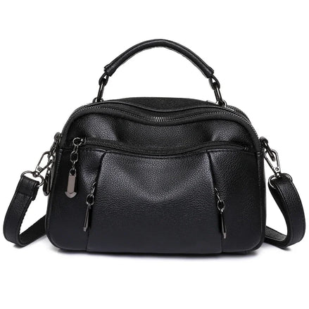 Sac à Main Femme en Cuir Grainé — Style Boston Chic