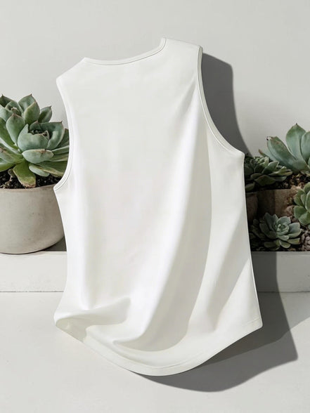 AKJ Fashion débardeur blanc ajusté pour homme, tissu respirant et séchage rapide pour le fitness
