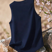 AKJ Fashion débardeur de fitness homme bleu marine, coupe ajustée, respirant et séchage rapide