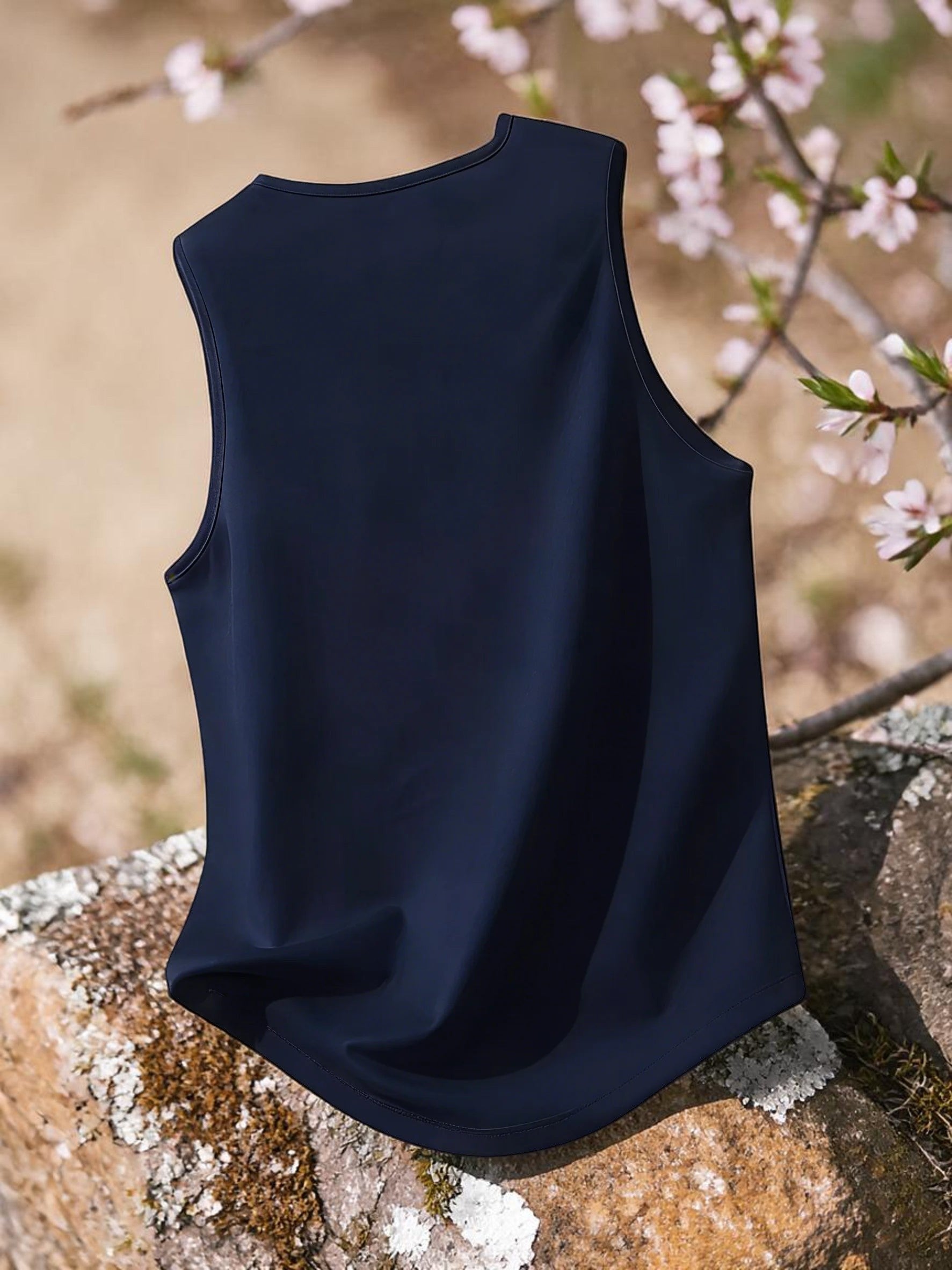 AKJ Fashion débardeur de fitness homme bleu marine, coupe ajustée, respirant et séchage rapide