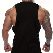 AKJ Fashion débardeur de fitness noir homme, coupe ajustée, respirant, séchage rapide, idéal musculation.