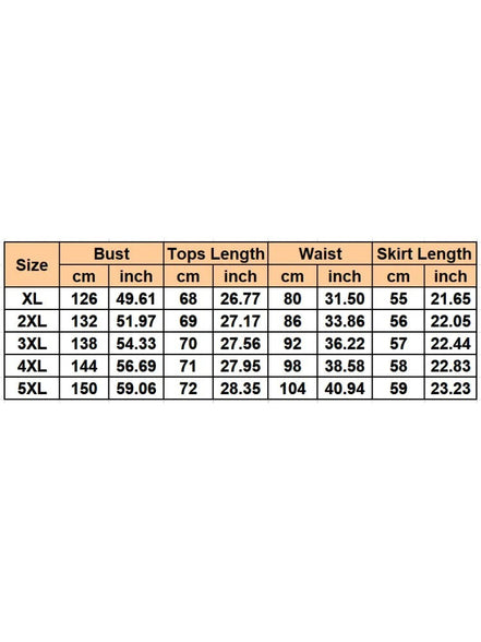 Tableau des tailles pour un ensemble AKJ Fashion : sweat zippé col montant kaki et jupe midi côtelée. Mesures en cm et pouces pour tour de poitrine, longueur haut, tour de taille et longueur jupe.