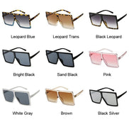 Lunettes de soleil carrées SHOPAHOLIC femme, monture plastique légère, verres miroir 63 mm, style élégant et tendance