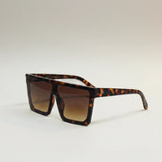AKJ Fashion lunettes de soleil rétro 70s, monture carrée écaille de tortue, verres dégradés marron, protection UV400