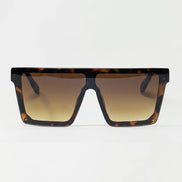 AKJ Fashion lunettes de soleil rétro 70s, monture carrée écaille de tortue, verres dégradés marron, protection UV400.