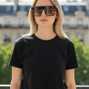 AKJ Fashion lunettes de soleil rétro 70s monture carrée écaille de tortue verres dégradés protection UV400