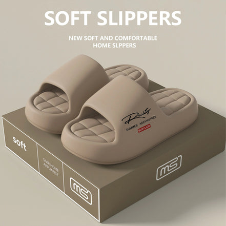 AKJ Fashion pantoufles femme été beiges rembourrées, légères, anti-glisse, confortables, semelle matelassée, idéales pour la maison.