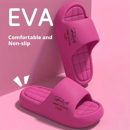 AKJ Fashion pantoufles d'été roses rembourrées en EVA, légères, confortables et antidérapantes pour femme.