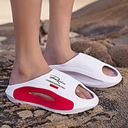 AKJ Fashion pantoufles unisexes blanches et rouges avec inscription 