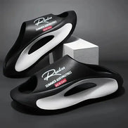 AKJ Fashion pantoufles unisexes noires et blanches, confortables et légères, idéales pour l'été.