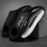 AKJ Fashion pantoufles unisexes noires et blanches avec inscription 