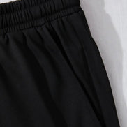 AKJ Fashion short de fitness homme noir en coton respirant avec ceinture élastique et poches latérales
