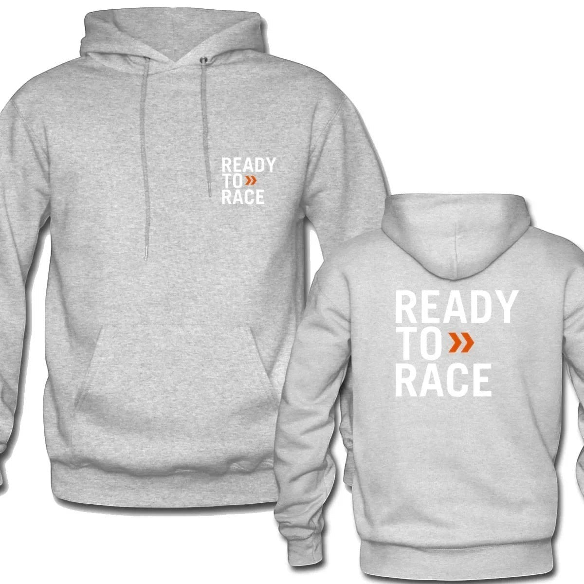 AKJ Fashion sweat à capuche gris clair unisexe avec inscription « READY TO » RACE