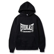 AKJ Fashion sweat à capuche noir unisexe EVERLAST, molleton doux, poche kangourou, style dynamique