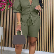Ensemble 2 Pièces Femme en Lin — Chemise & Short Coordonné