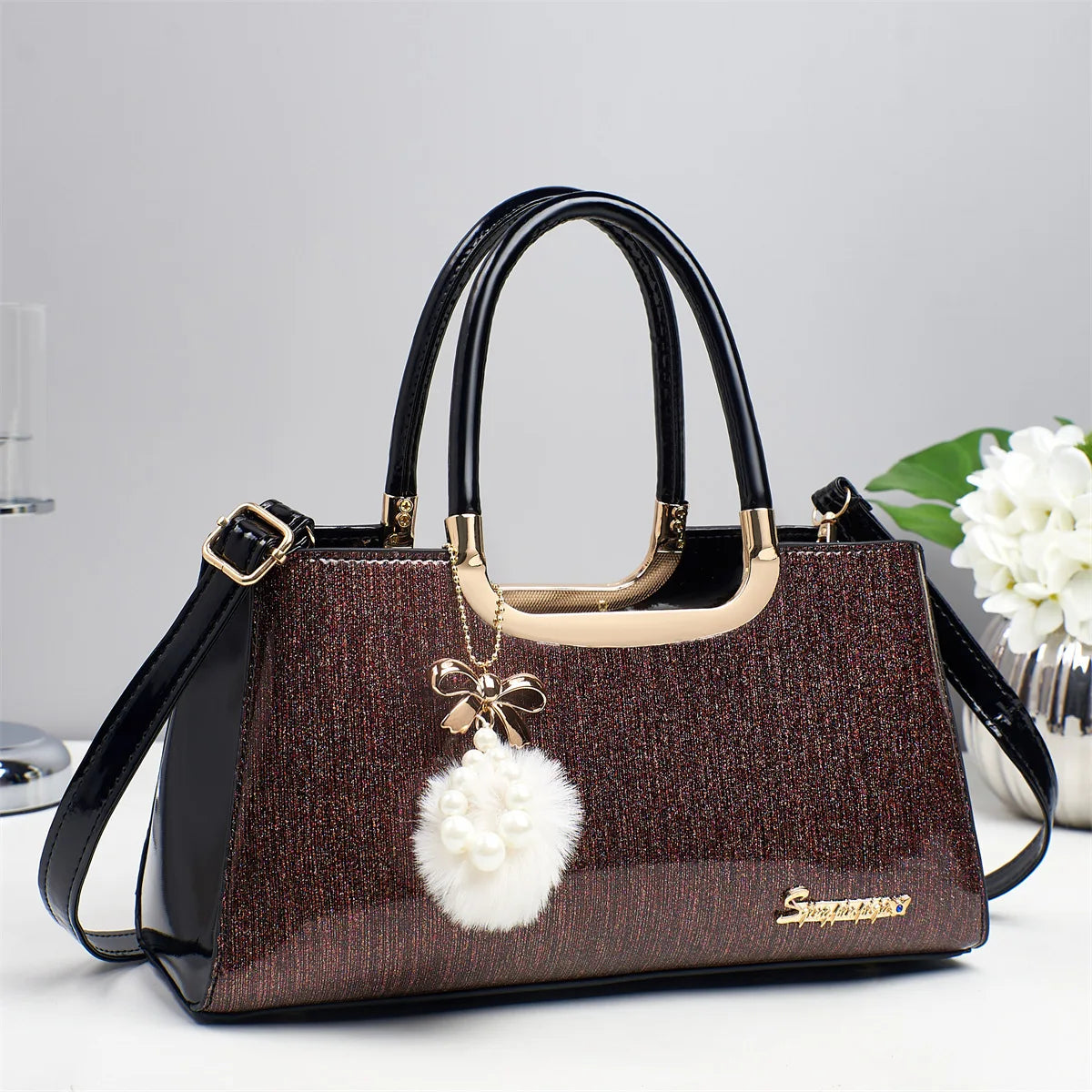 Sac à Main Femme Bimatière Pailleté — Charme & Élégance
