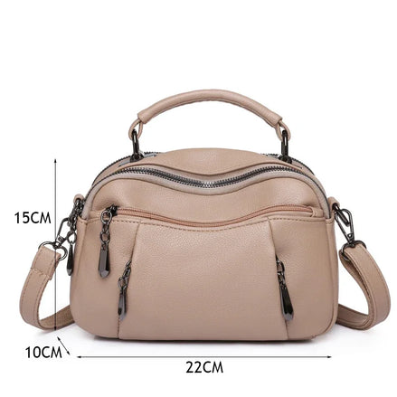 Sac à Main Femme en Cuir Grainé — Style Boston Chic