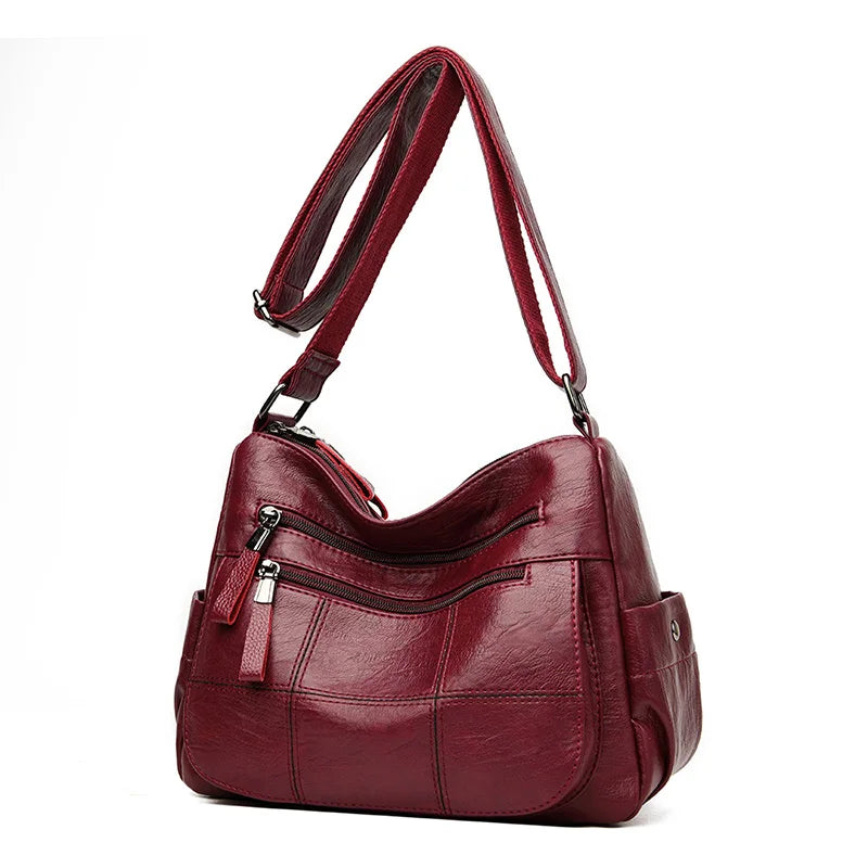 Sac Bandoulière Vintage Camel Multi-Poches