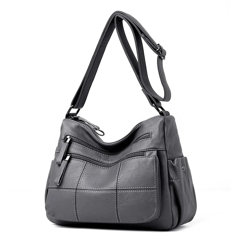 Sac Bandoulière Vintage Camel Multi-Poches