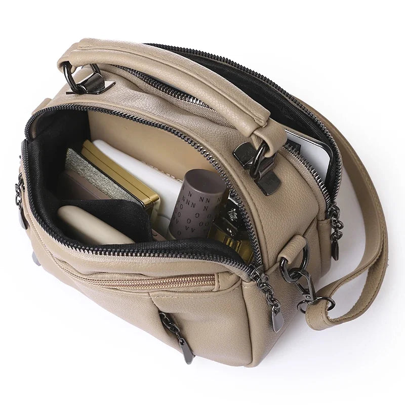 Sac à Main Femme en Cuir Grainé — Style Boston Chic
