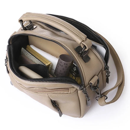 Sac à Main Femme en Cuir Grainé — Style Boston Chic