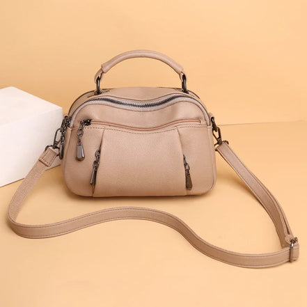 Sac à Main Femme en Cuir Grainé — Style Boston Chic