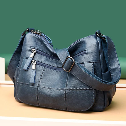 Sac Bandoulière Vintage Camel Multi-Poches