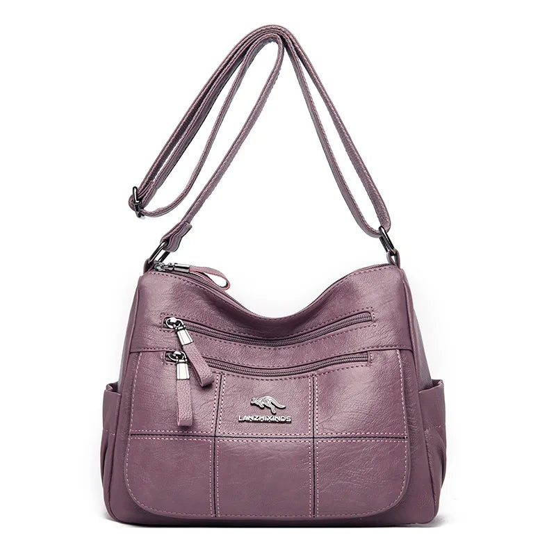 Sac Bandoulière Vintage Camel Multi-Poches