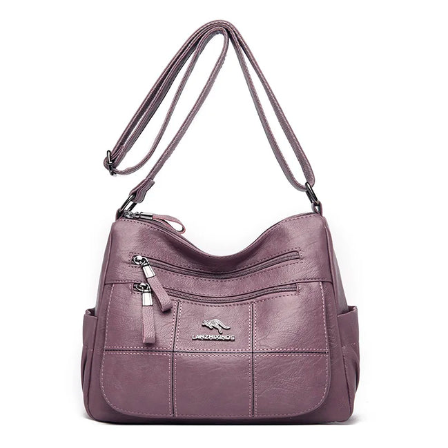 Sac Bandoulière Vintage Camel Multi-Poches